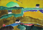 Truro Houses; 1972; watercolor; 22.5
